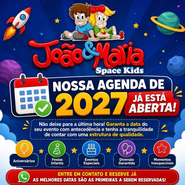 Agenda 2027 aberta — João e Maria Space Kids